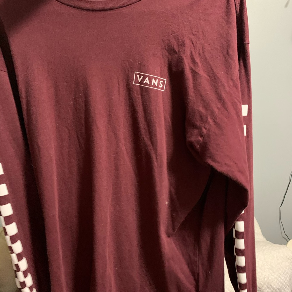 Dark Red Long Sleeved Vans
